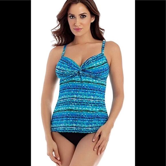 Miraclesuit blue tankini top. 8. NWT - Picture 2 of 9